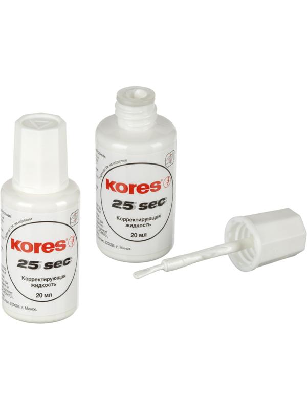Корректирующая жидкость KORES WHITE 20мл на быстросохн осн, кисточка 66817