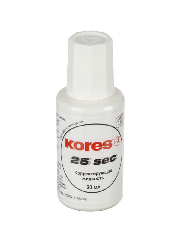Корректирующая жидкость KORES WHITE 20мл на быстросохн осн, кисточка 66817