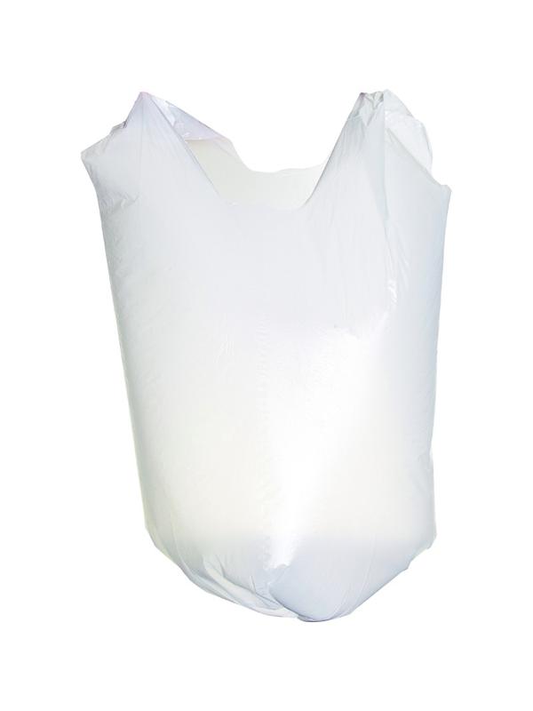 Мешки для мусора ПНД 60л 10мкм 20шт/рул белые 60x90см Комус с ручками