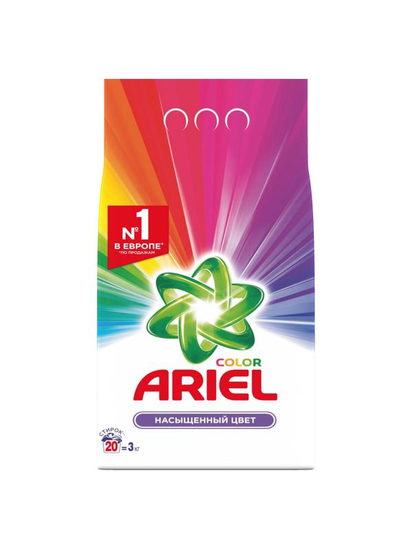 Порошок стиральный Ariel Аква Пудра Color автомат 3кг д/цветного белья