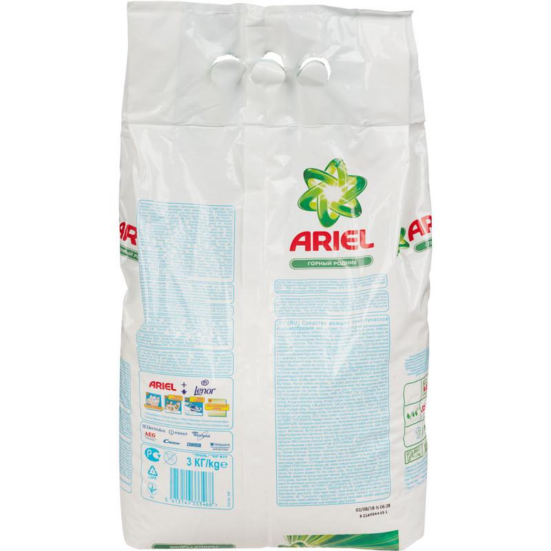 Порошок стиральный Ariel Аква Пудра Горный родник автом 3кг д/бел бел