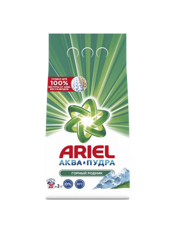 Порошок стиральный Ariel Аква Пудра Горный родник автом 3кг д/бел бел