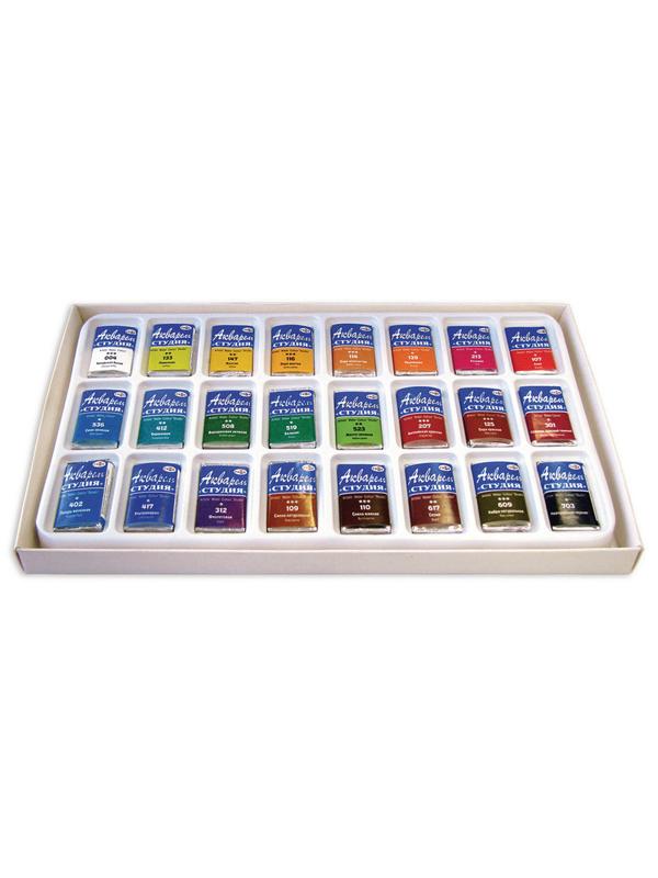 Краски акварельные Гамма Студия 24цв кюветы 11185