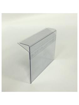 Ценникодержатель полочный 60х40мм для стекл. полок толщиной 5-8 мм.,ПЭТ,