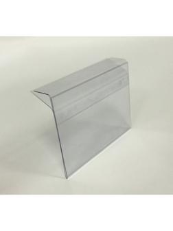 Ценникодержатель полочный 80х60мм для стекл.полок толщиной 5-8 мм, ПЭТ,1