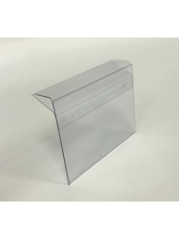 Ценникодержатель полочный 80х60мм для стекл.полок толщиной 5-8 мм, ПЭТ,1