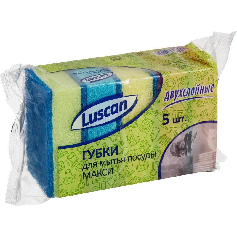 Губки для мытья посуды Luscan Макси 95х65х30мм 5 шт/уп