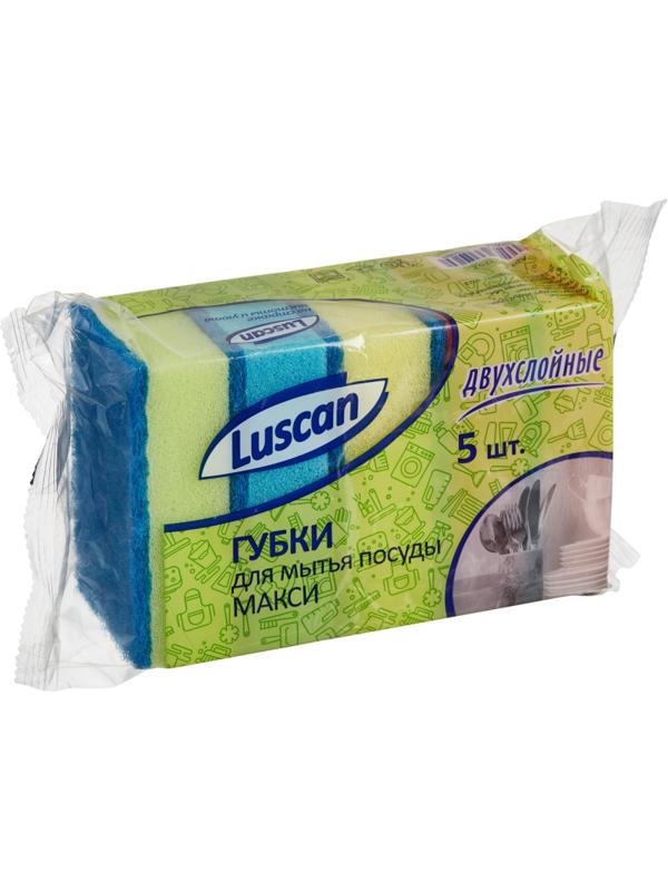 Губки для мытья посуды Luscan Макси 95х65х30мм 5 шт/уп