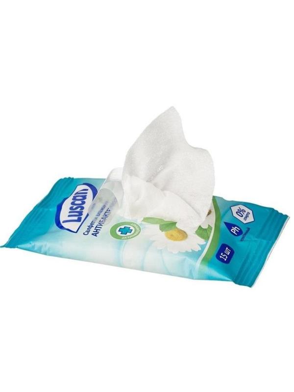 Салфетки влажные Luscan антибактериальные 15шт