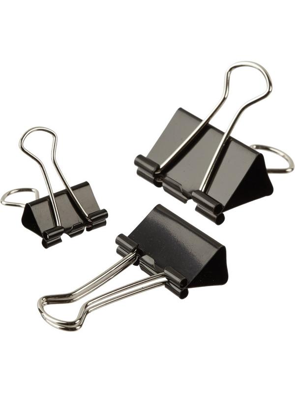 Зажимы для бумаг ассорти (19мм,25мм,32мм), 12шт/уп Attache, пласт.бокс