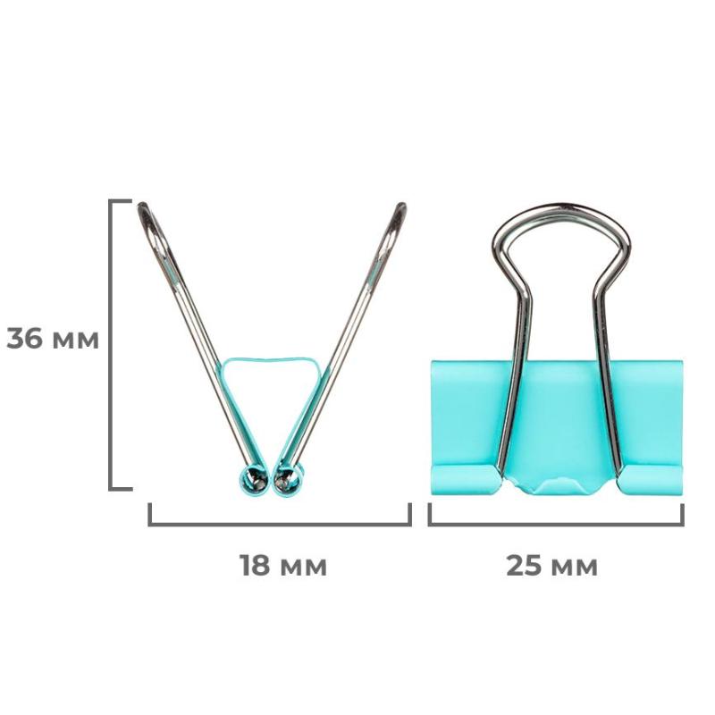 Зажимы для бумаг цветные 25мм 12шт/уп Attache, в картонной коробке