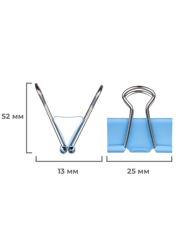 Зажимы для бумаг ассорти цветн (19мм,25мм,32мм), 12шт/уп Attache,пласт.бок