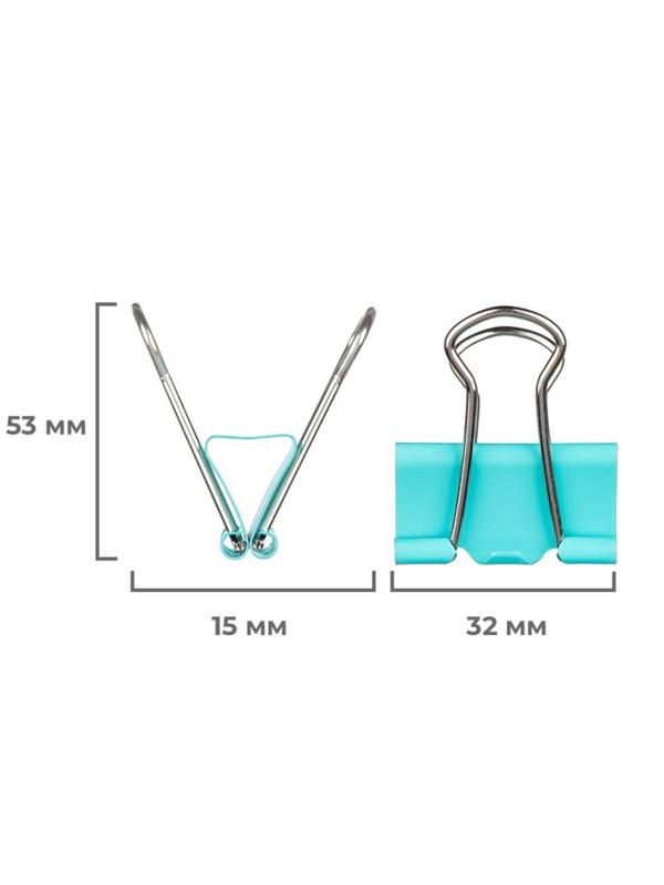 Зажимы для бумаг ассорти цветн (19мм,25мм,32мм), 12шт/уп Attache,пласт.бок