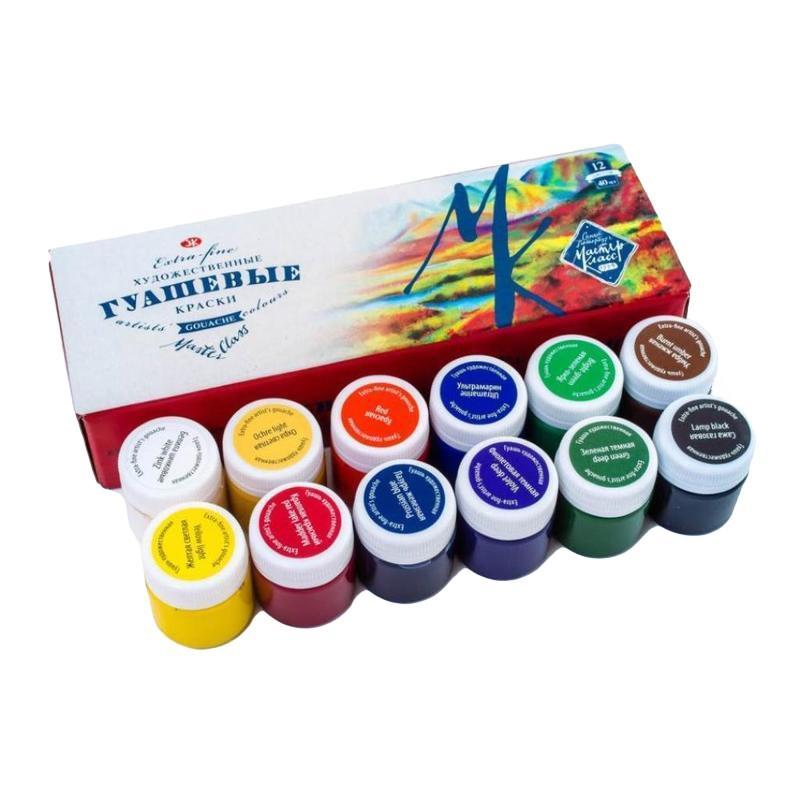 Гуашь МАСТЕР-КЛАСС 12 цв., банка 40мл 1741010