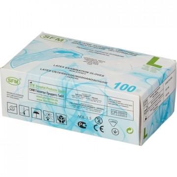 Мед.смотров. перчатки латекс. нестер. с пудрой SFM (L) 50пар/уп