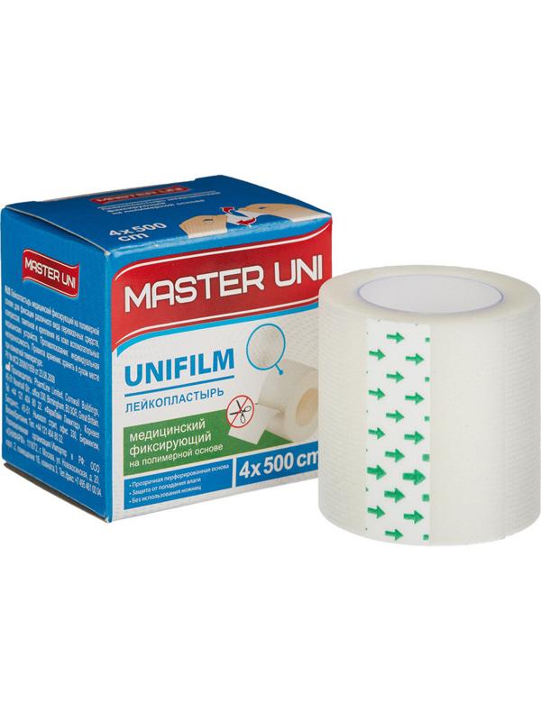 Перевяз. ср-ва Лейкопластырь 4х500см полимерный в картоне Master Uni