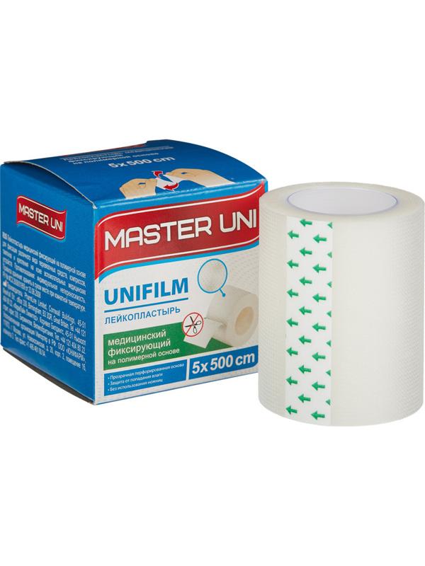 Перевяз. ср-ва Лейкопластырь 5х500см полимерный в картоне Master Uni