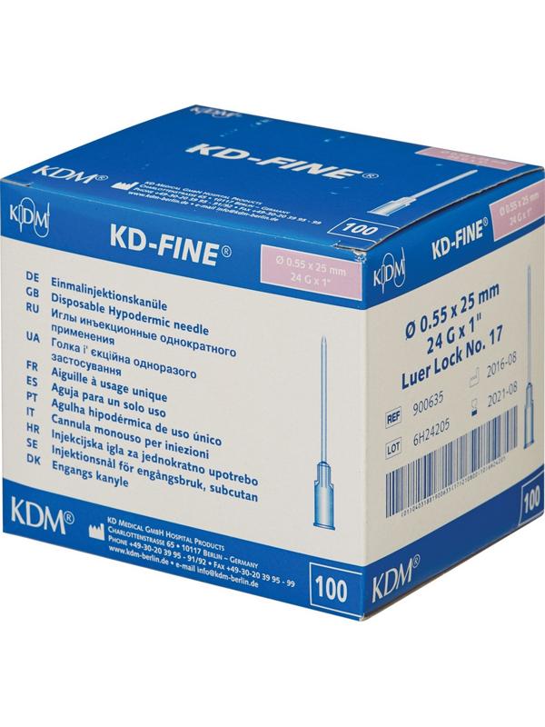 Игла инъекционная 24G (0,55х25 мм) KD-Fine 100шт./уп.