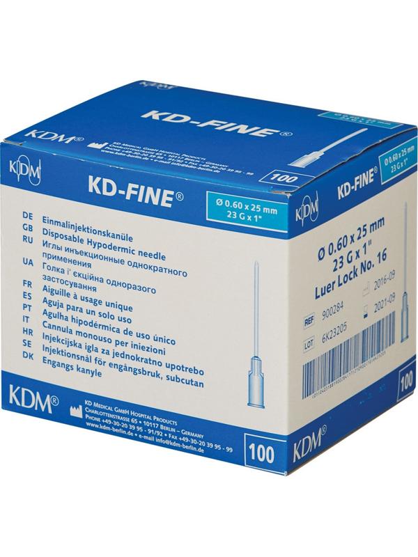 Игла инъекционная 23G (0,6х25мм) Luer lock KD-Fine 100шт/уп