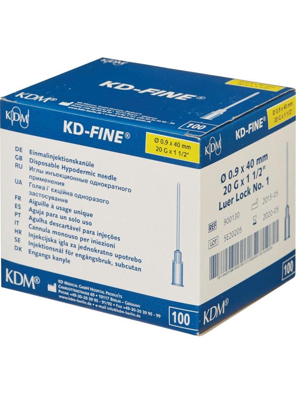 Игла инъекционная 20G (0,9х40 мм) KD-Fine 100шт./уп.