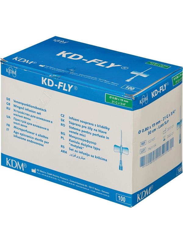 Игла-бабочка Устройство для влив в малые вены Luer Lock 21G KD-Fly 100шт/уп