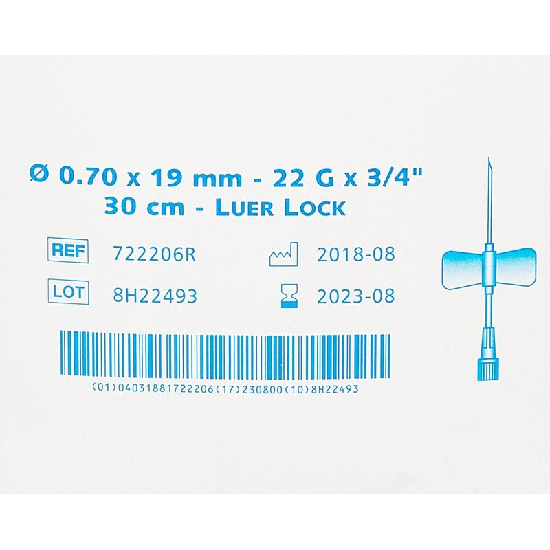 Игла-бабочка Устройство для влив в малые вены Luer Lock 22G KD-Fly 100шт/уп