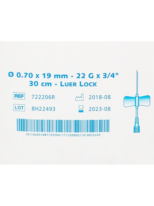 Игла-бабочка Устройство для влив в малые вены Luer Lock 22G KD-Fly 100шт/уп
