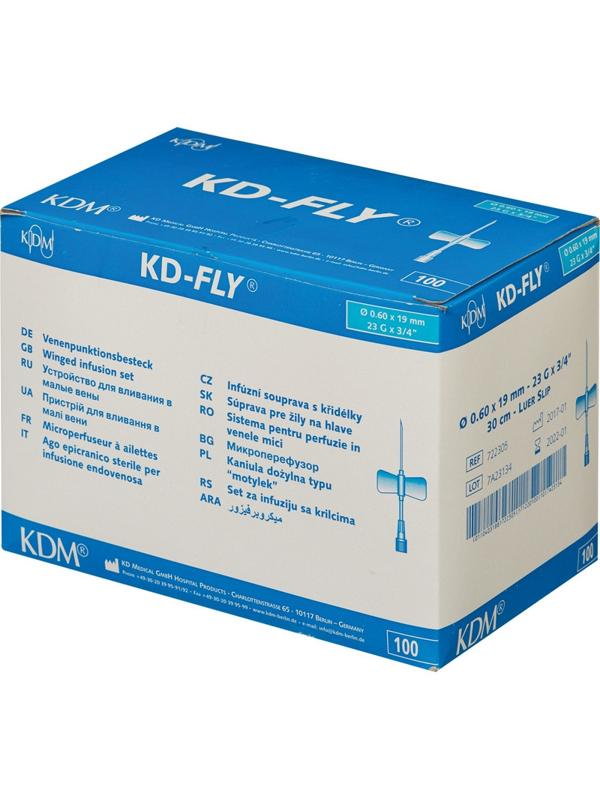 Игла-бабочка Устройство для влив в малые вены Luer Lock 23G KD-Fly 100шт/уп