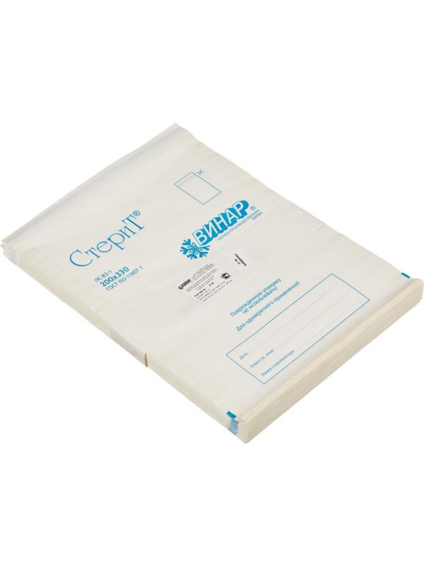 Пакет для стерилизации бум. 200 х 330 мм белый самокл. 100 шт/уп СтериТ