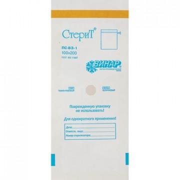Пакет для стерилизации бум. 100 х 200 мм белый самокл. 100 шт/уп СтериТ