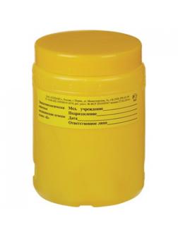 Упаковка д/сбора мед.отходов Емк-контейнер д/биолог.отходов 1л  Б , 50шт/уп