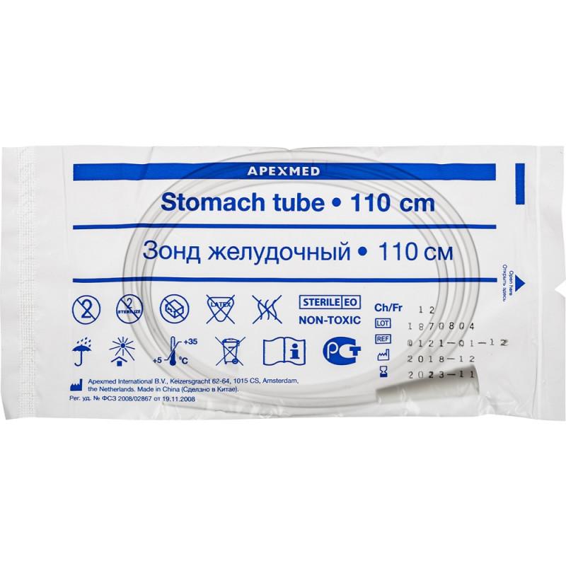 Зонд желудочный 110см, СН/FR 12, Apexmed, 40 шт/уп