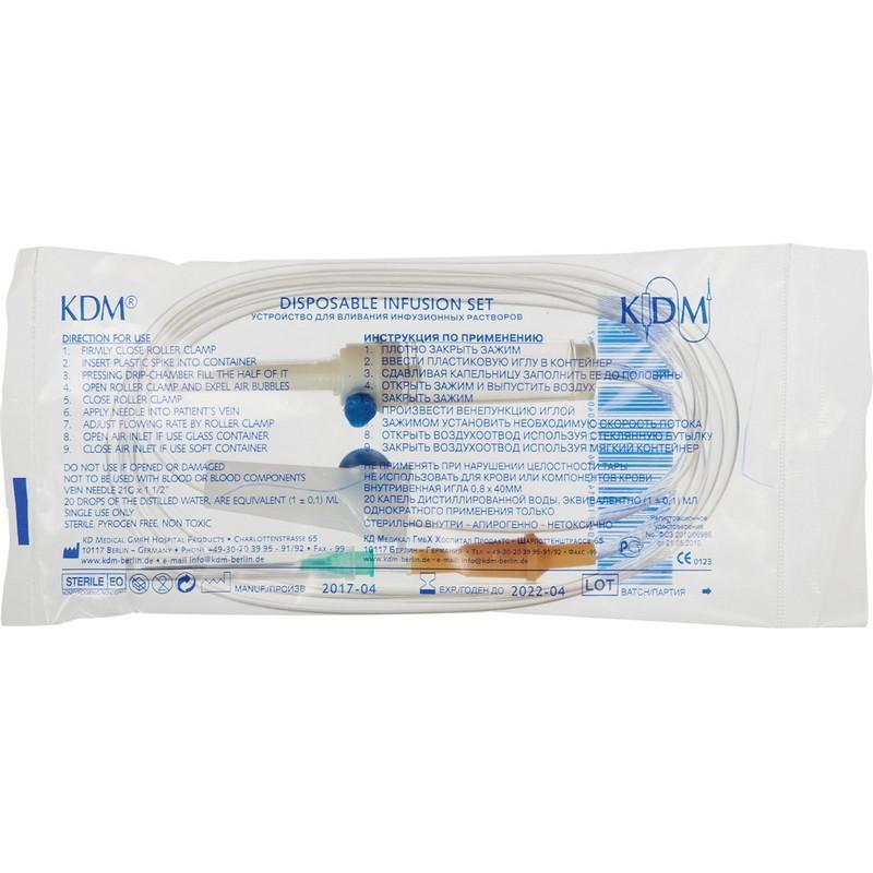 Система для в/в вливания инф.растворов (пластик. игла), KDM