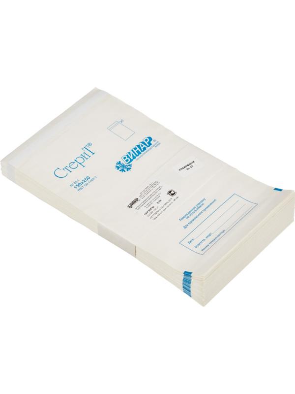 Пакет для стерилизации бум. 150 х 250 мм белый самокл. 100 шт/уп СтериТ