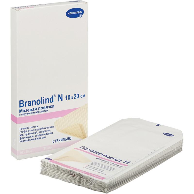 Перевяз. ср-ва Повязки с бальзамом (стер.)10х20см,30шт,BRANOLIND N 4923490