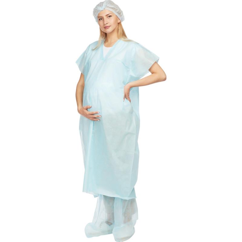 Рубашка н/с д/рожениц 110см голубой пл.42 р.52-54