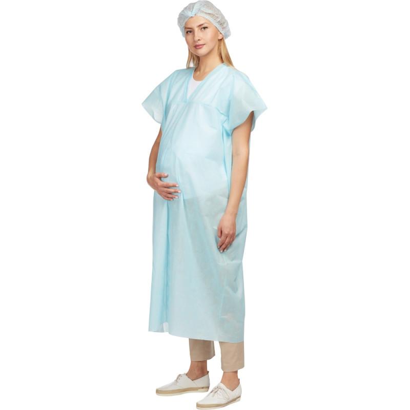 Рубашка н/с д/рожениц 110см голубой пл.42 р.52-54