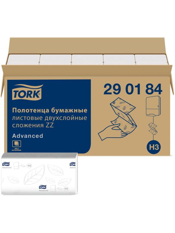 Полотенца бумажные д/держ.Tork Н3 Advanced ZZ 2сл.200л20шт/уп 290184Singlef