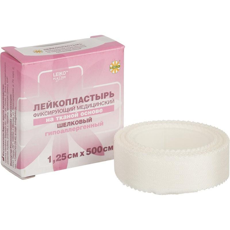 Перевяз. ср-ва Лейкопластырь 1,25х500см шелк в картоне