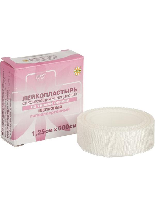 Перевяз. ср-ва Лейкопластырь 1,25х500см шелк в картоне