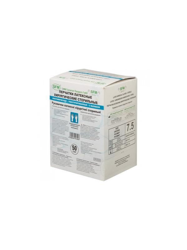 Мед.хирург. перчатки латекс. стерил. опудр. ПАФ SFM (7,5) 50пар/уп