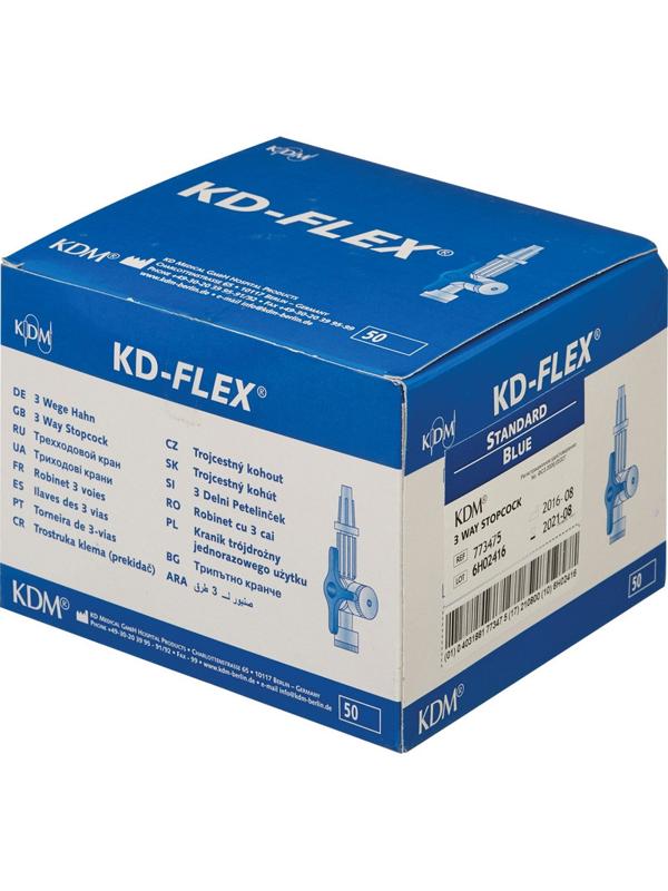 Кран трехходовой для инфуз.магистралей (синий) KDM 50шт/уп