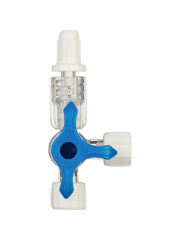 Кран трехходовой для инфуз.магистралей (синий) KDM 50шт/уп