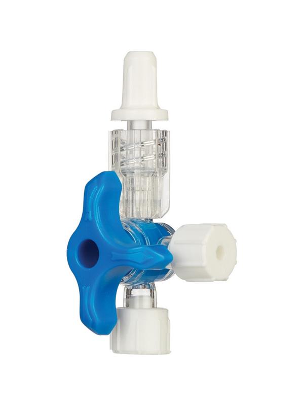 Кран трехходовой для инфуз.магистралей (синий) KDM 50шт/уп