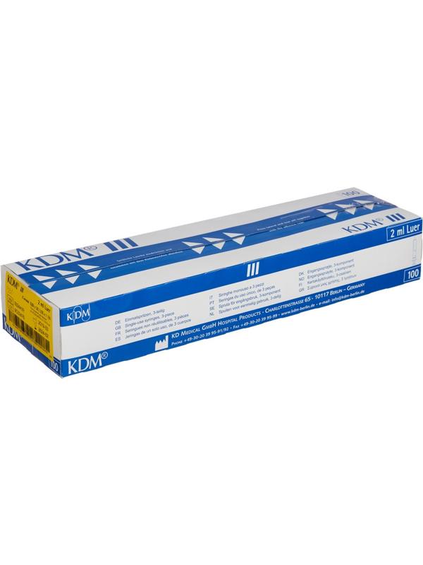 Шприц 3-комп. однораз. 2мл игла 23G (0,6x30) KD-Ject III 100шт/уп