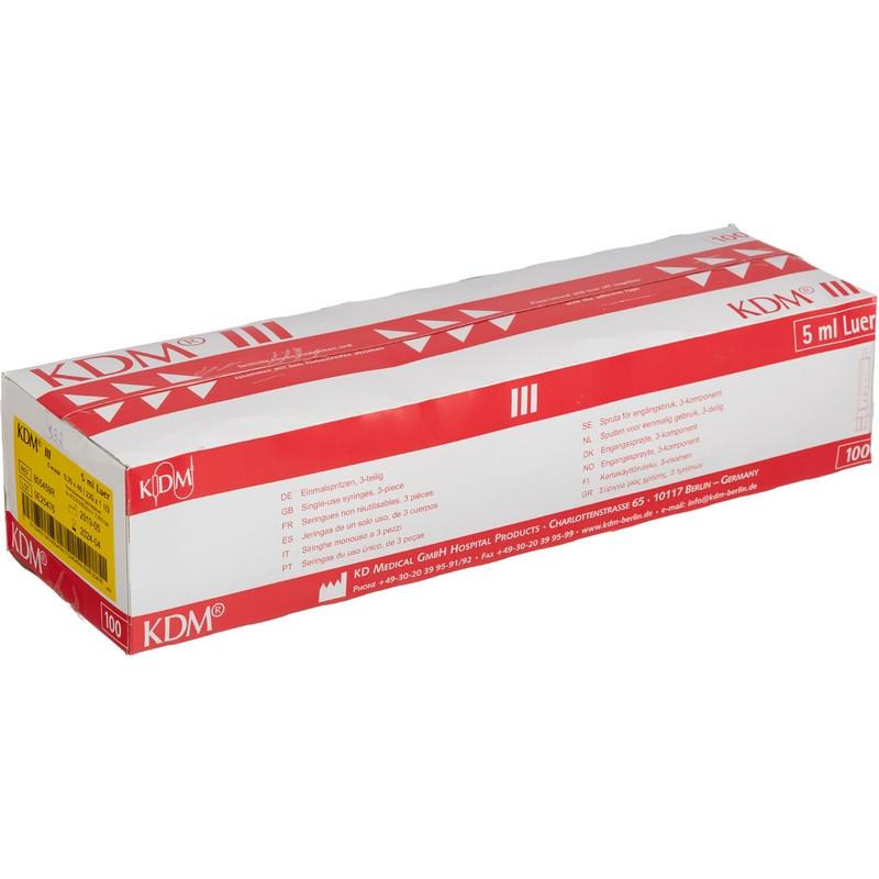 Шприц 3-комп. однораз. 5мл, 22G (0,7x40),KDM (KD-Ject III),100шт/уп