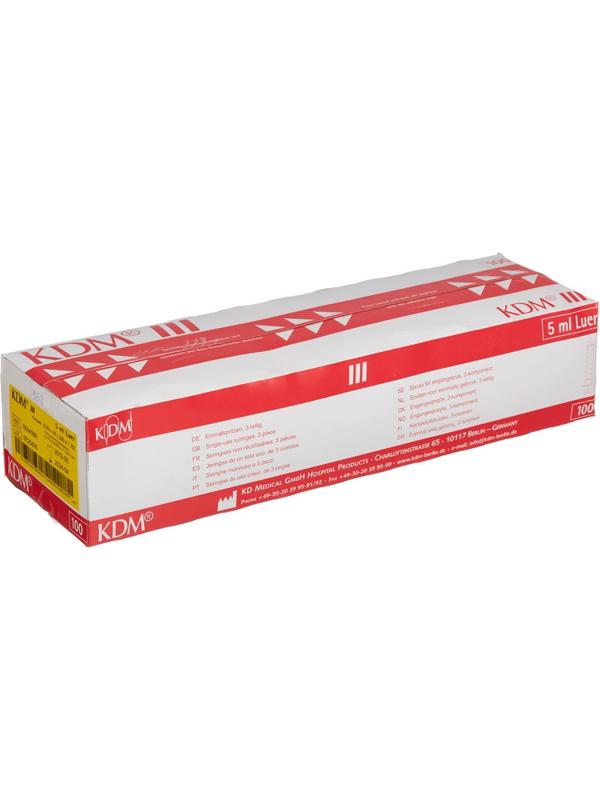 Шприц 3-комп. однораз. 5мл, 22G (0,7x40),KDM (KD-Ject III),100шт/уп