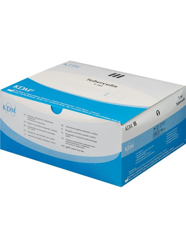 Шприц 3-комп. однораз. туб.1мл игла надетая 27G (0,4х12) KDМ 100шт/уп