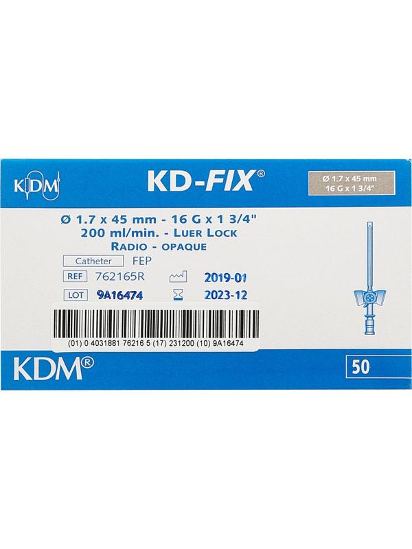 Катетер периферический с доп.портом G16 KDM 50шт/уп.