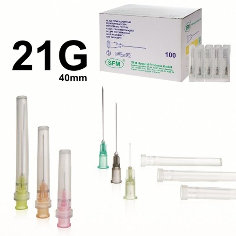 Игла инъекционная 21G (0,8х40 мм) SFM 100шт/уп.